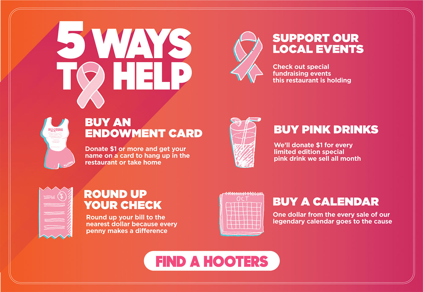 5 Ways to Help - Find a Hooters