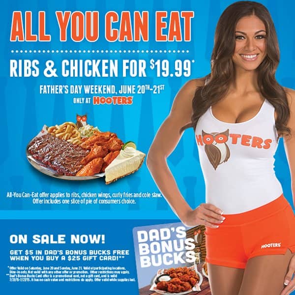 Hooters Honors Dads with AllYouCanEat Wings and Ribs This Father’s