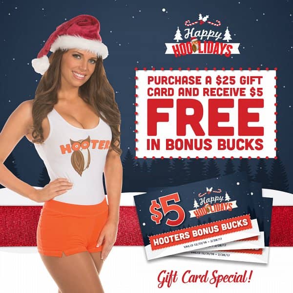 Give the Gift of Hooters with Holiday Bonus Offers