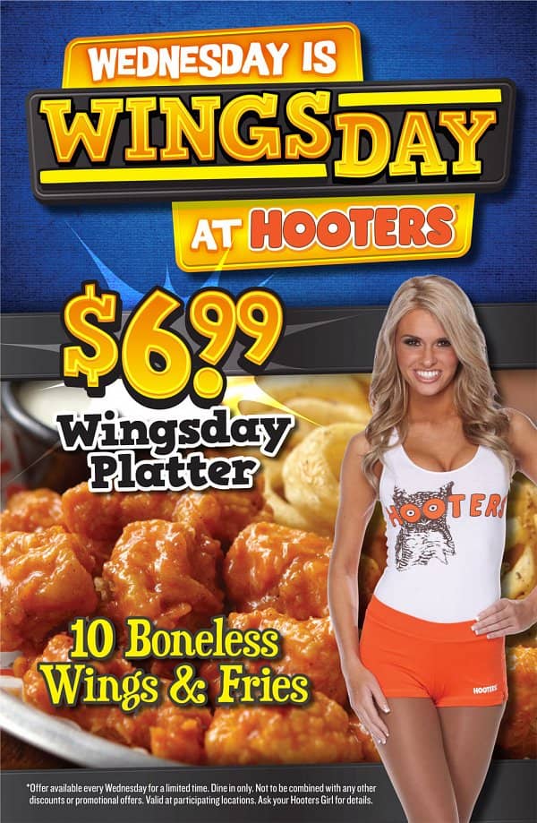 Hooters ‘Wingsday’ Wednesday is Back by Popular Demand Hooters