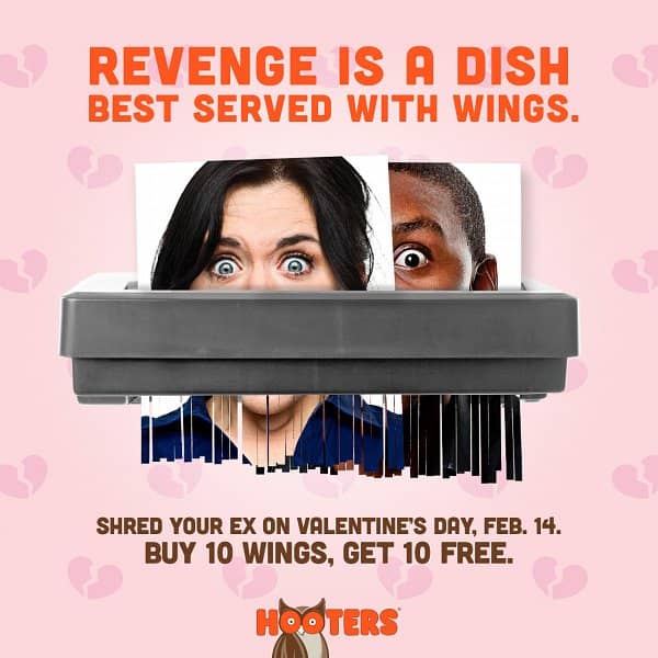 Hooters Serves Revenge with a Side of Chicken Wings this Valentine’s Day