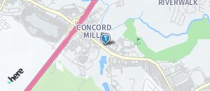 Location of Hooters of Concord NC on a map